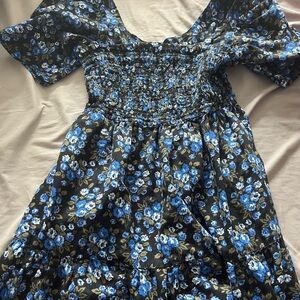 GAP Black and Blue Floral Dress